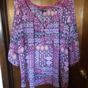 Sheer 3/4 sleeve top